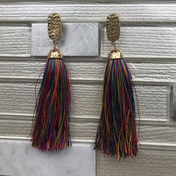 Rainbow Tassel Earrings - Picture 1 of 1